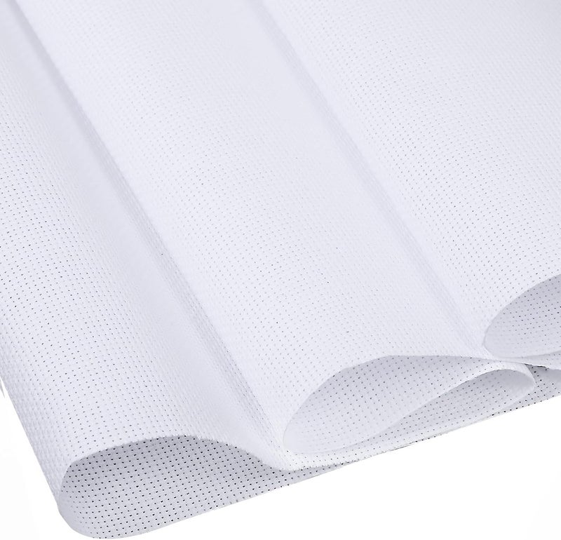 Telooco 18 Count Aida Cloth Cross Stitch Aida Fabric Large Size Embroidery Cloth Fabric White Cross Stitch Canvas for Home DIY Embroidery (59 by 39 Inch) - Image 1